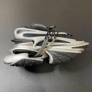 Balmain Unicorn Leather Low-Top Black And White Loafers